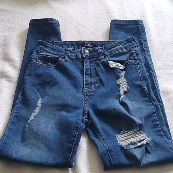 Blue high rise skinny jeans, Women's size 3 - Picture 4 of 8